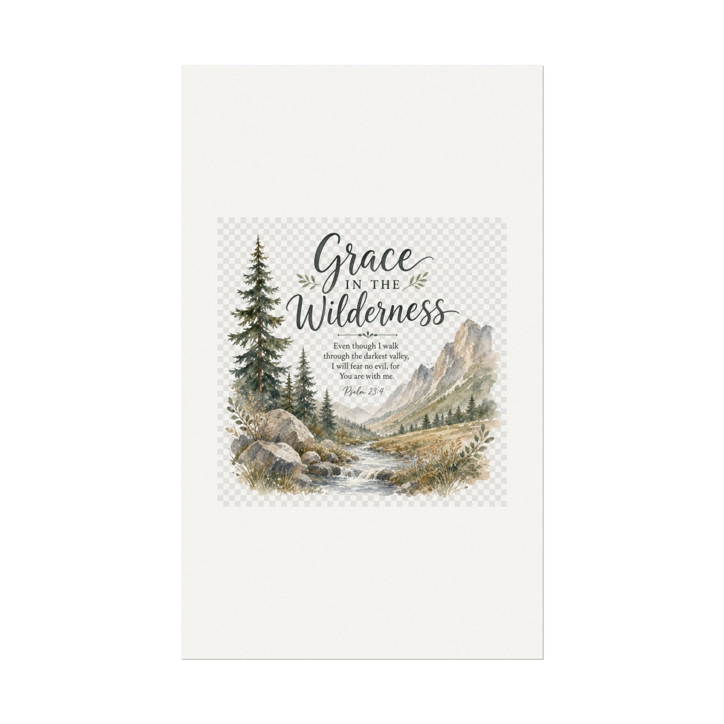 Grace in the Wilderness — Psalm-Inspired Watercolor Printable (8x10, 11x14)