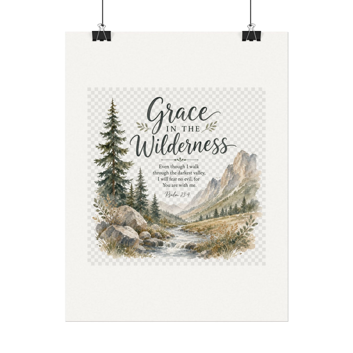 Grace in the Wilderness — Psalm-Inspired Watercolor Printable (8x10, 11x14)