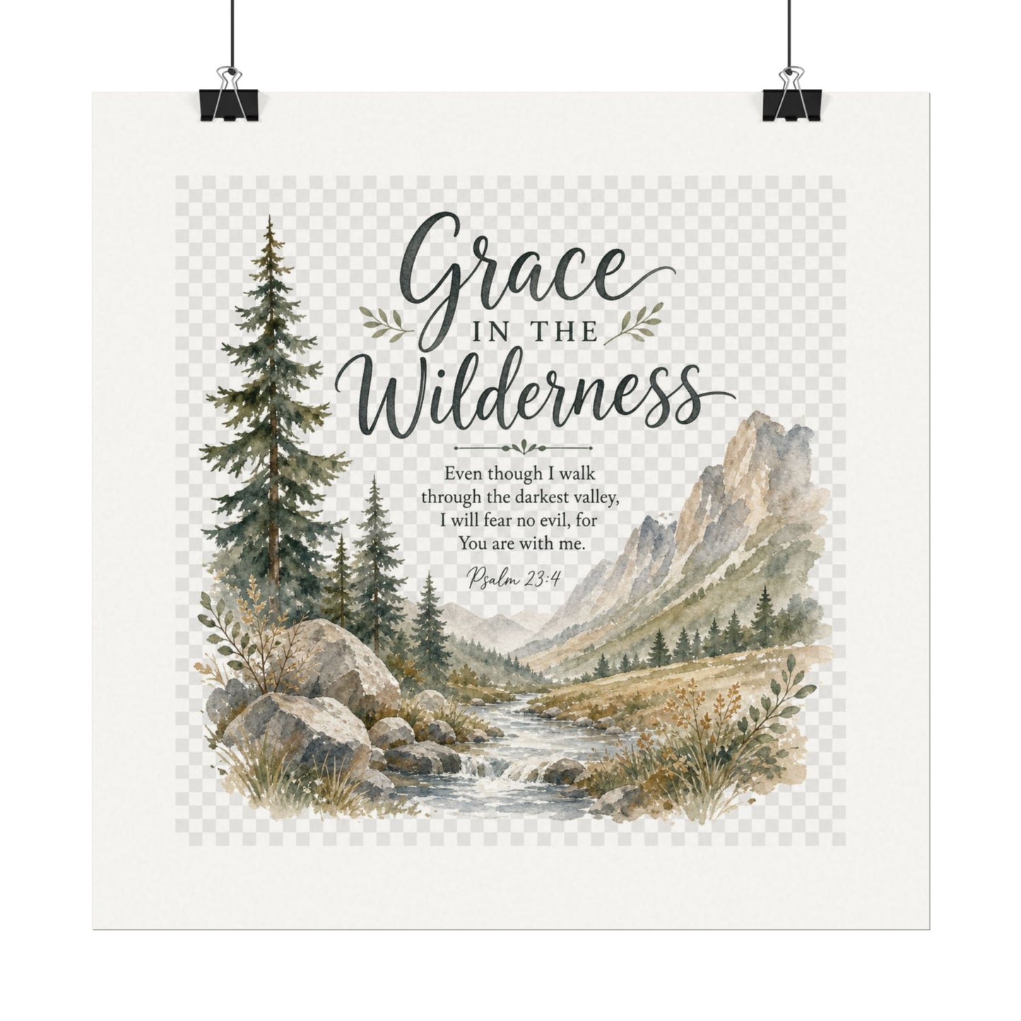 Grace in the Wilderness — Psalm-Inspired Watercolor Printable (8x10, 11x14)