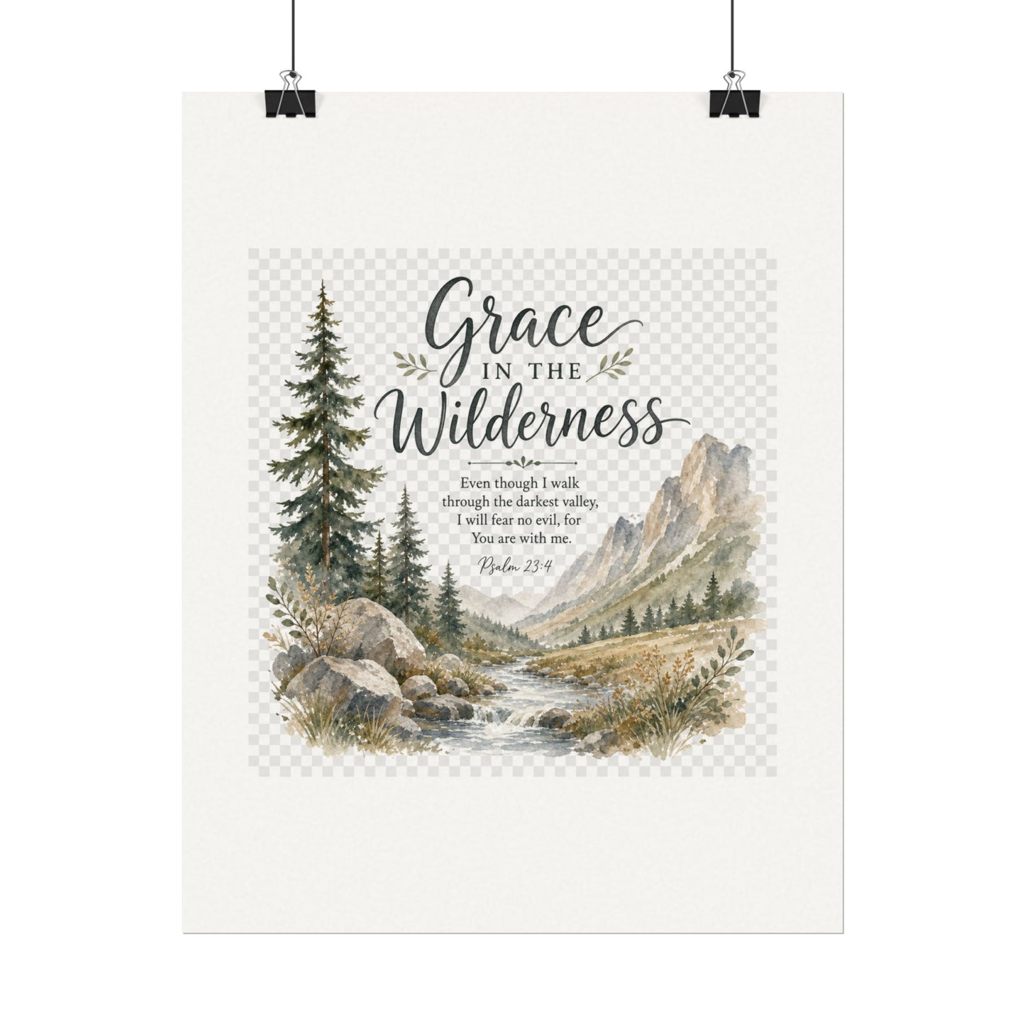 Grace in the Wilderness — Psalm-Inspired Watercolor Printable (8x10, 11x14)