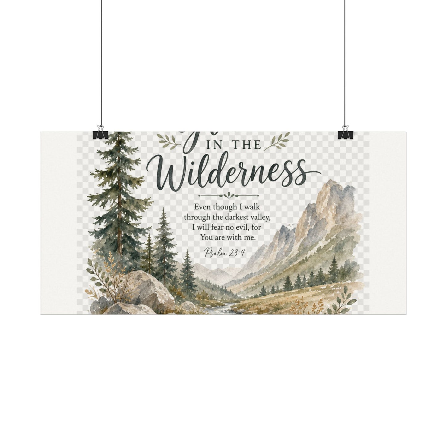 Grace in the Wilderness — Psalm-Inspired Watercolor Printable (8x10, 11x14)