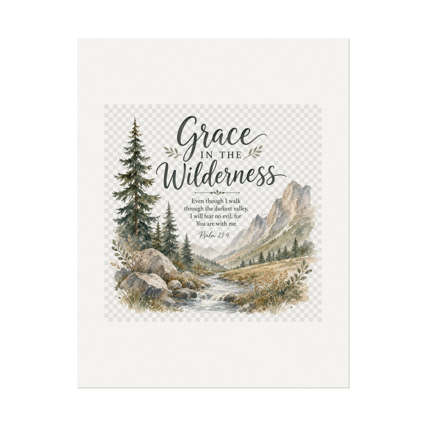 Grace in the Wilderness — Psalm-Inspired Watercolor Printable (8x10, 11x14)