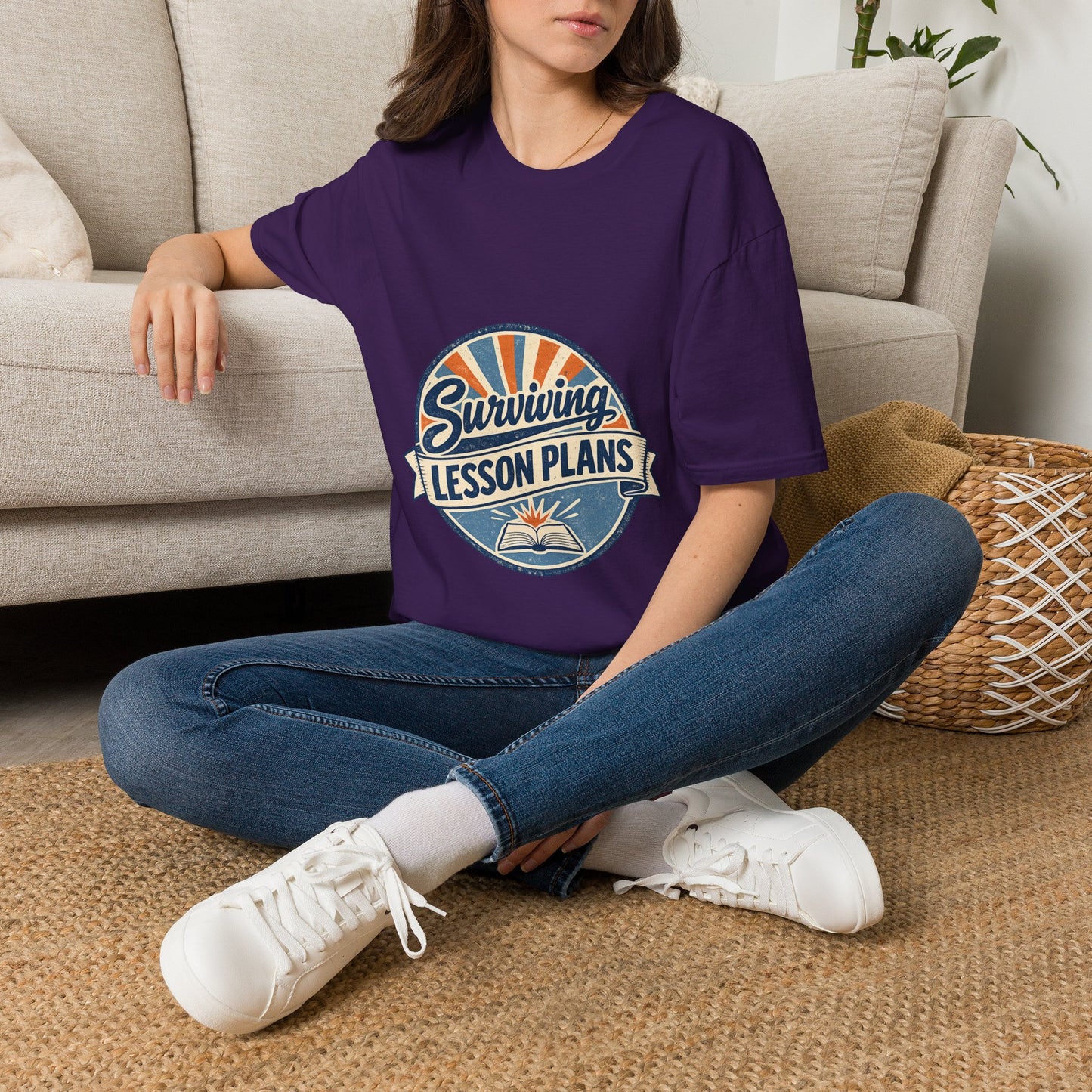 Homeschool Dad “Surviving Lesson Plans” Badge Tee — Father's Day Gift
