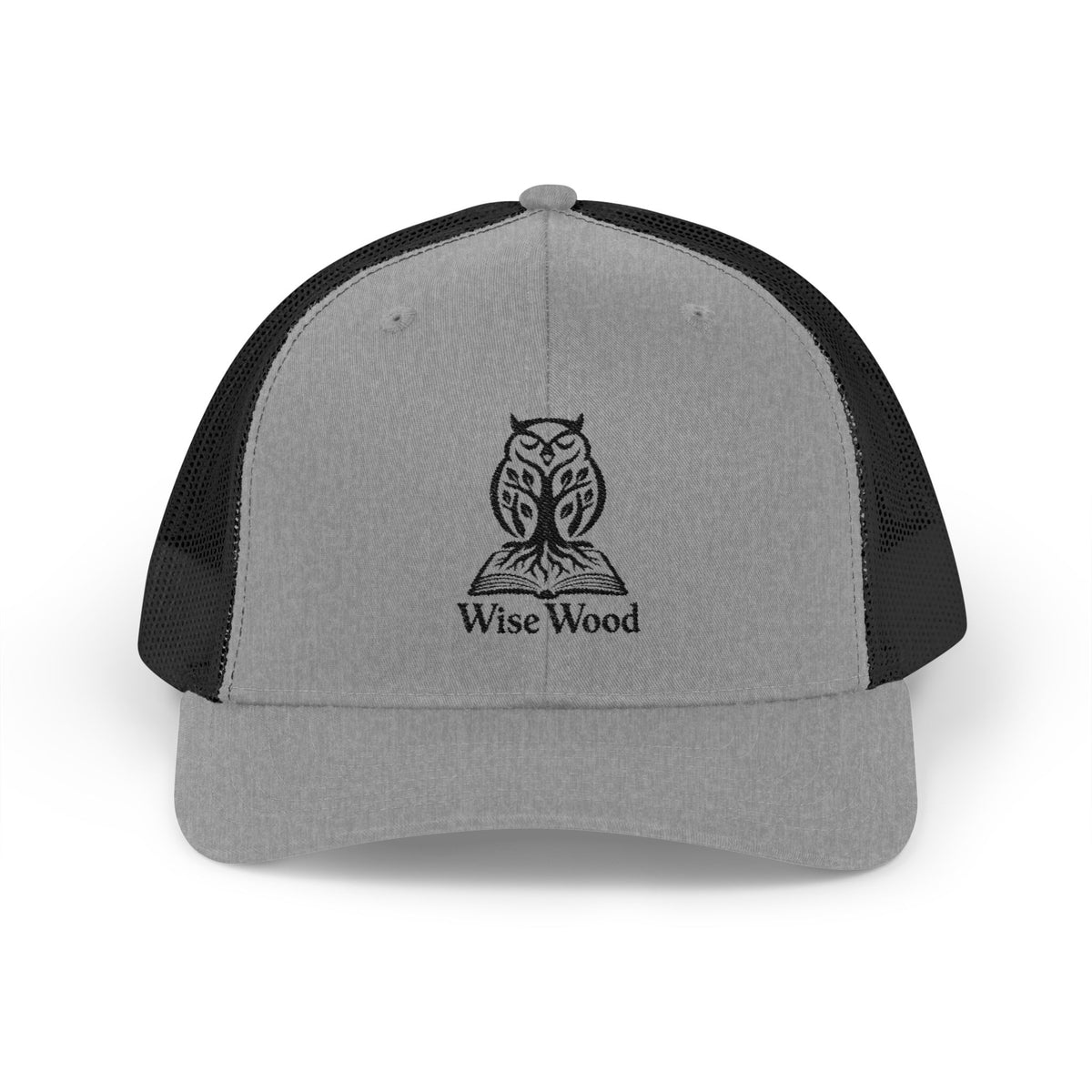 Owl Logo Snapback Trucker Cap — "Wise Wood" Embroidered Mesh Hat