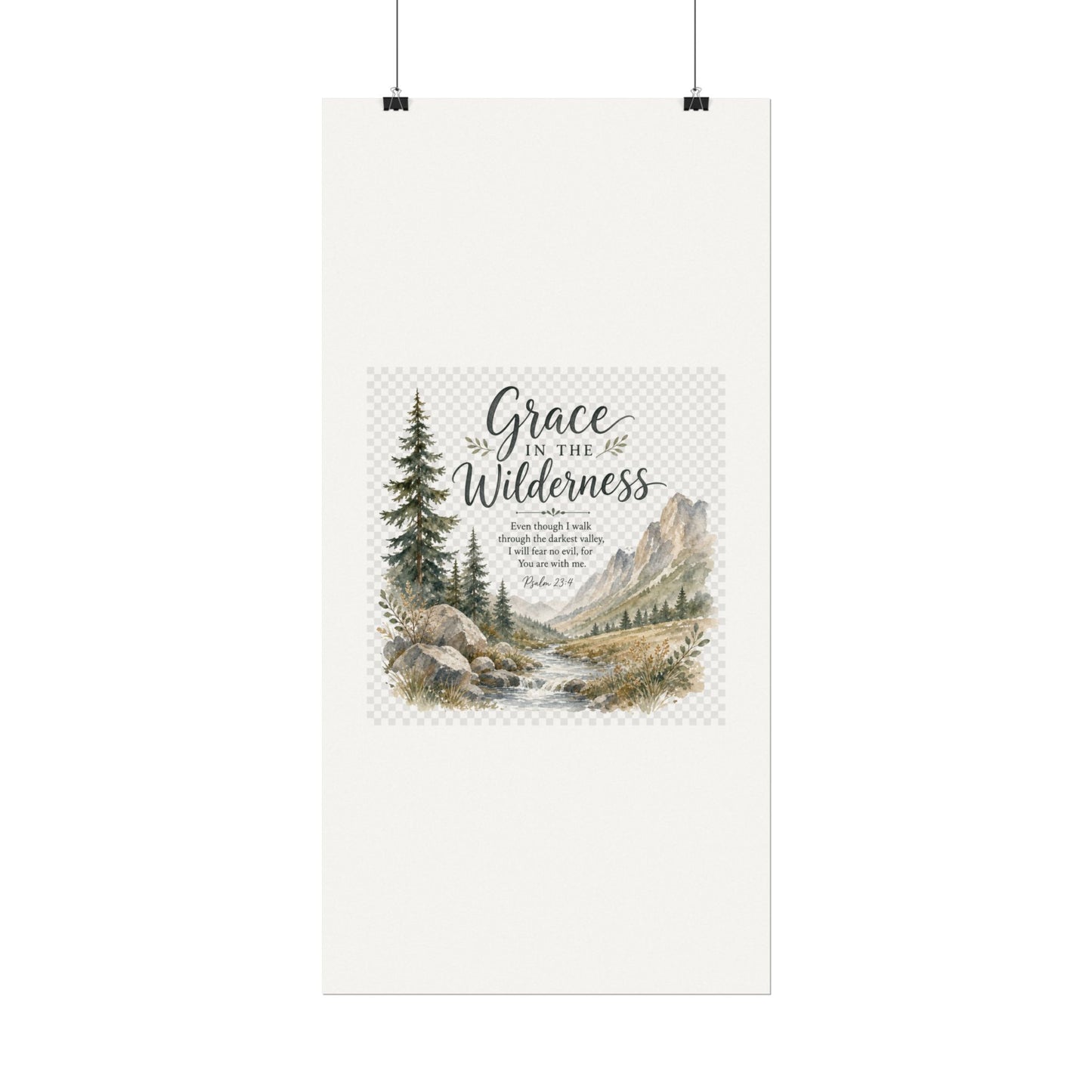Grace in the Wilderness — Psalm-Inspired Watercolor Printable (8x10, 11x14)