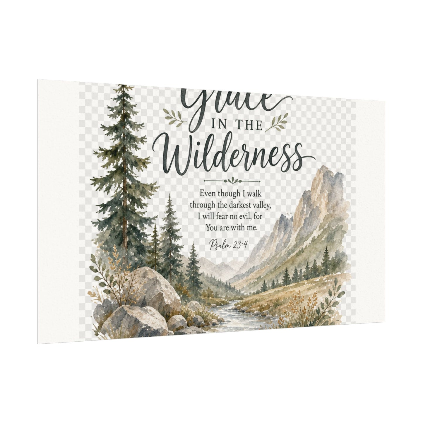 Grace in the Wilderness — Psalm-Inspired Watercolor Printable (8x10, 11x14)