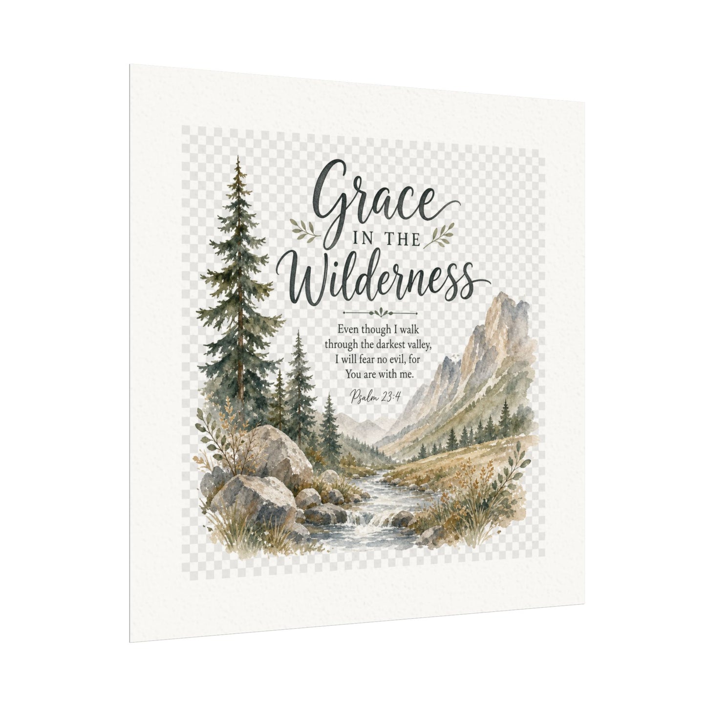 Grace in the Wilderness — Psalm-Inspired Watercolor Printable (8x10, 11x14)