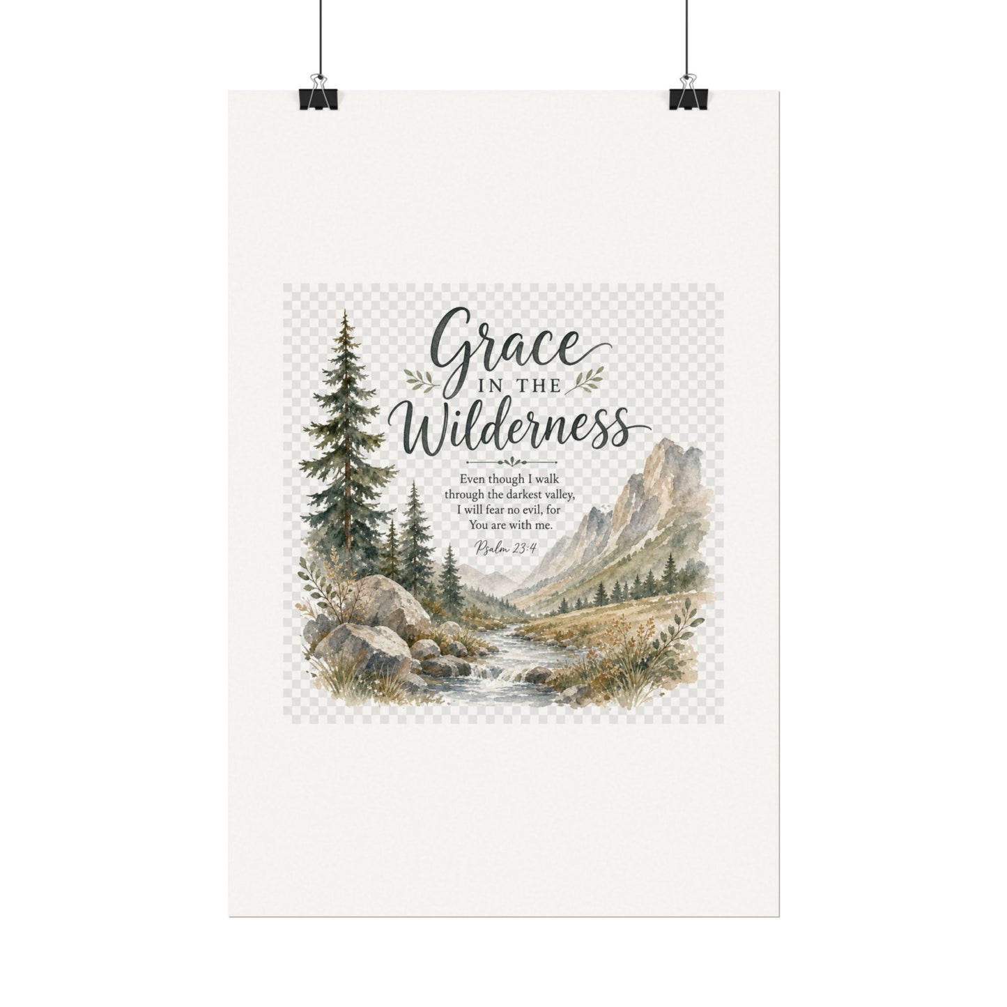 Grace in the Wilderness — Psalm-Inspired Watercolor Printable (8x10, 11x14)