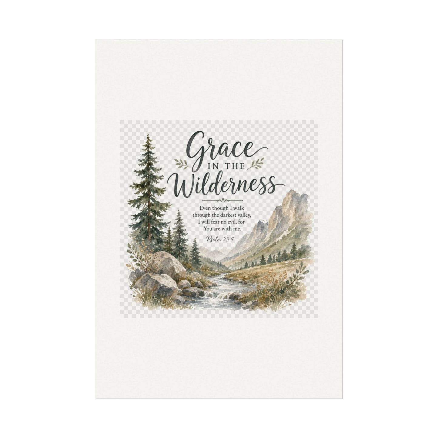 Grace in the Wilderness — Psalm-Inspired Watercolor Printable (8x10, 11x14)