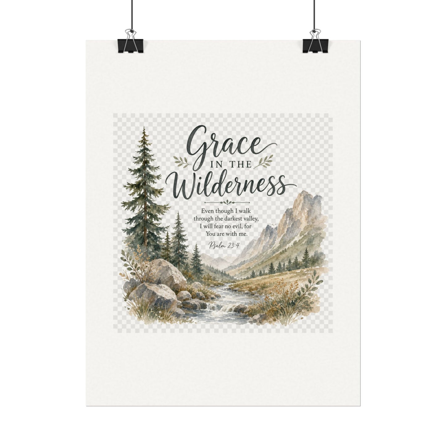 Grace in the Wilderness — Psalm-Inspired Watercolor Printable (8x10, 11x14)