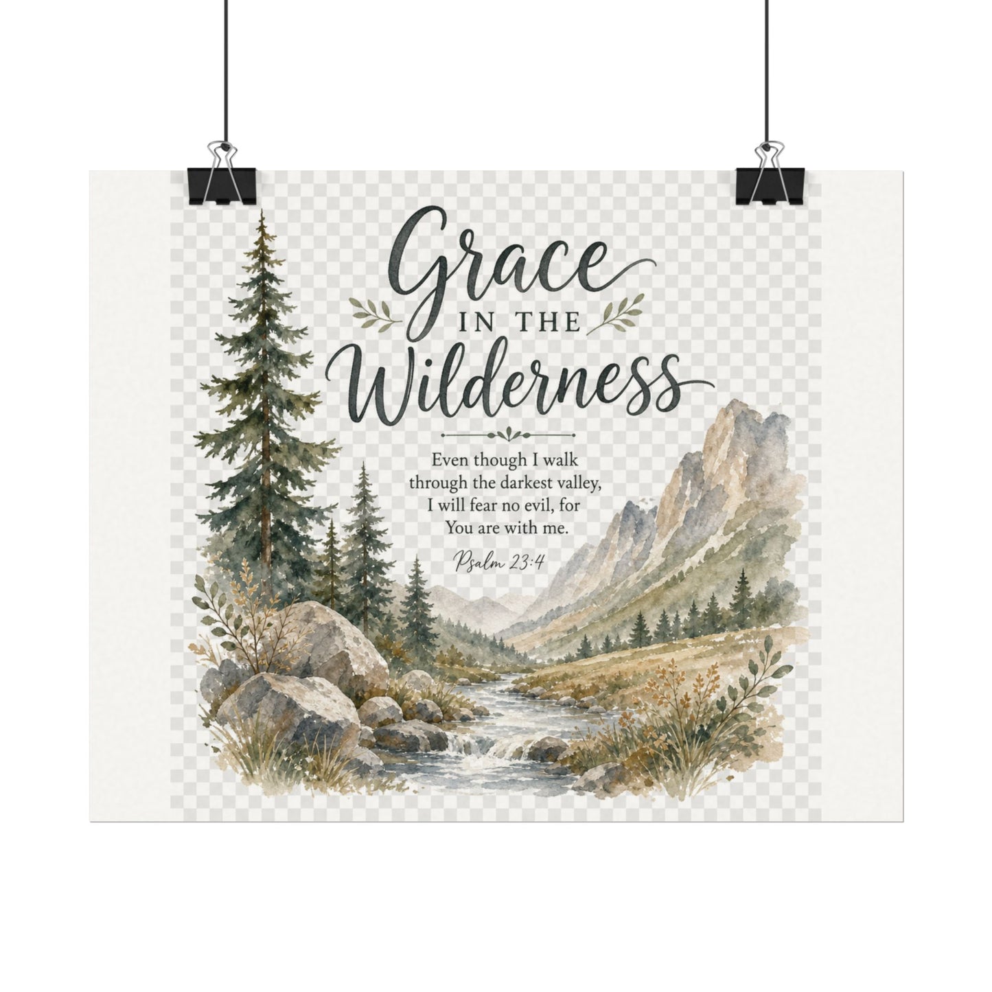 Grace in the Wilderness — Psalm-Inspired Watercolor Printable (8x10, 11x14)
