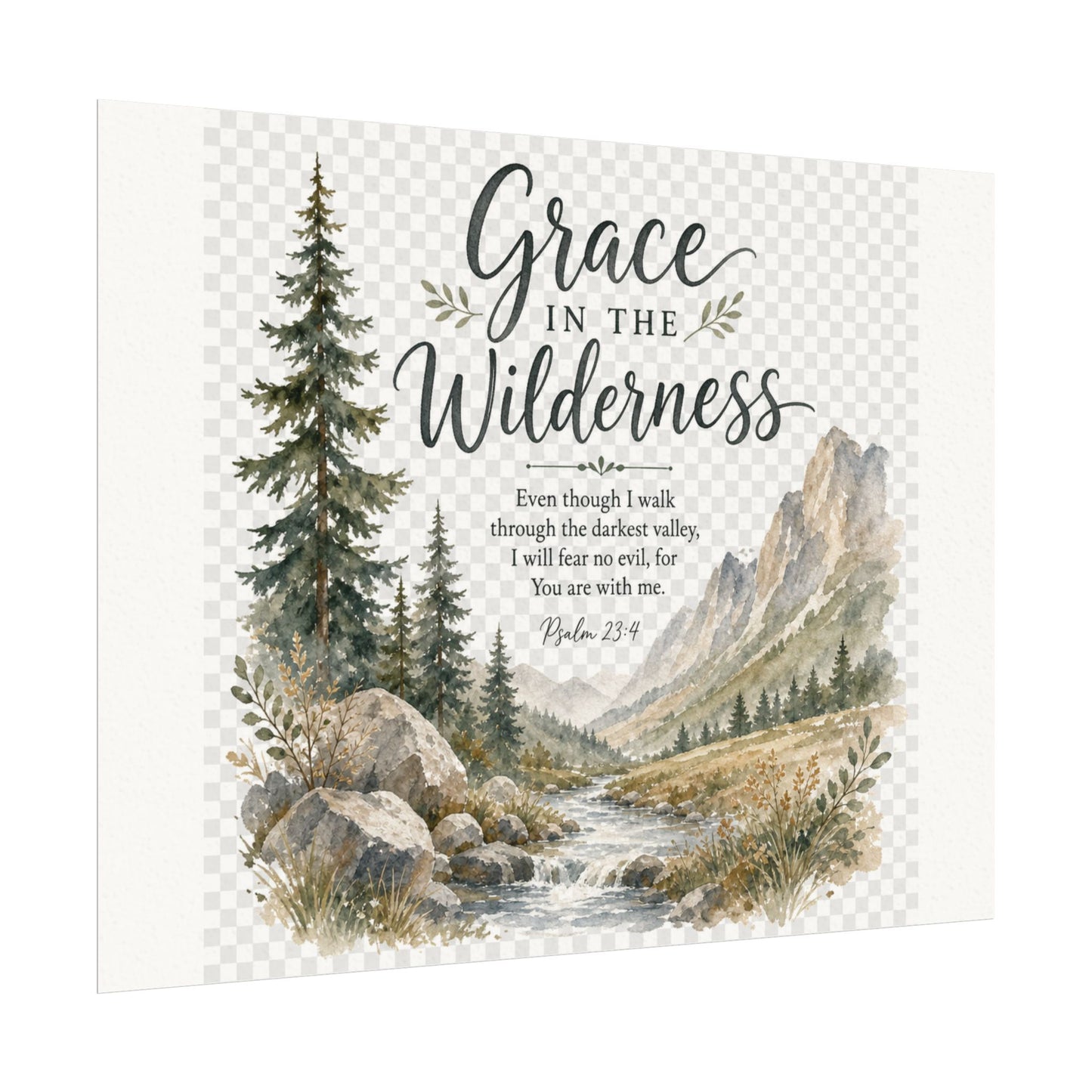 Grace in the Wilderness — Psalm-Inspired Watercolor Printable (8x10, 11x14)