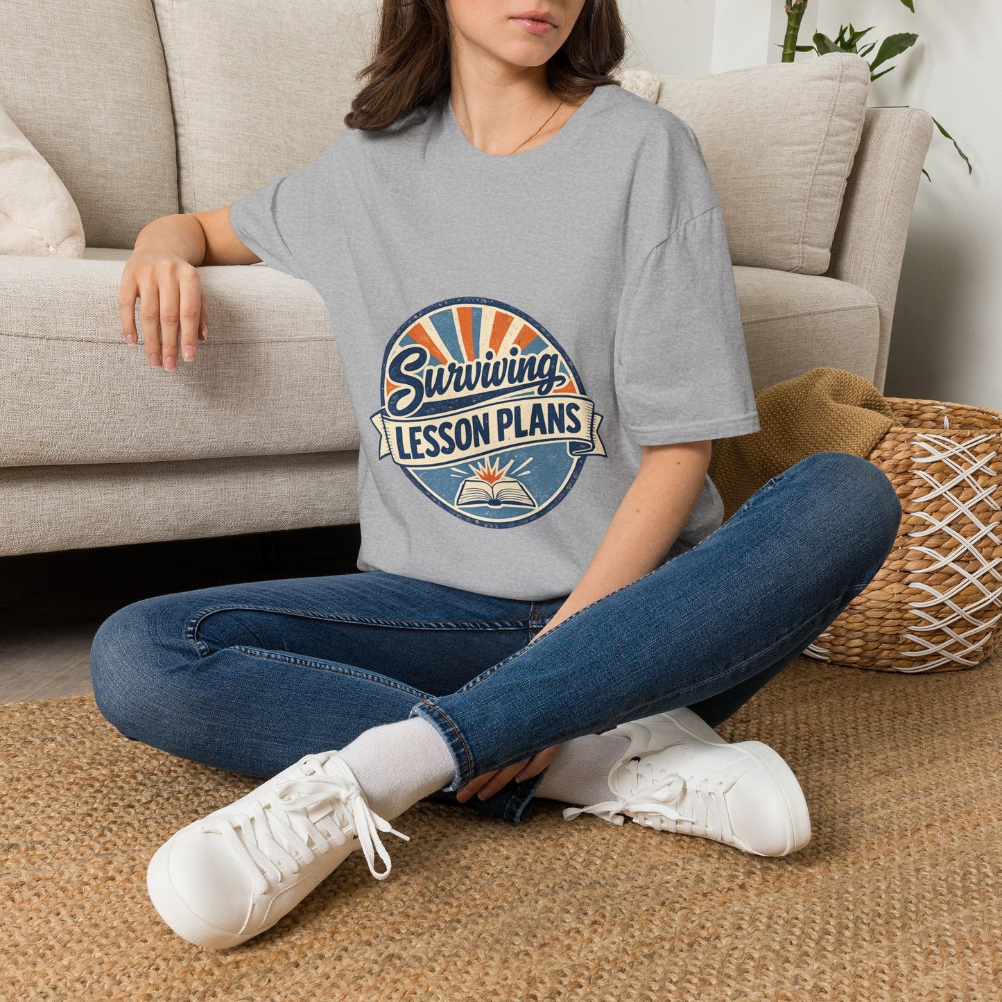 Homeschool Dad “Surviving Lesson Plans” Badge Tee — Father's Day Gift