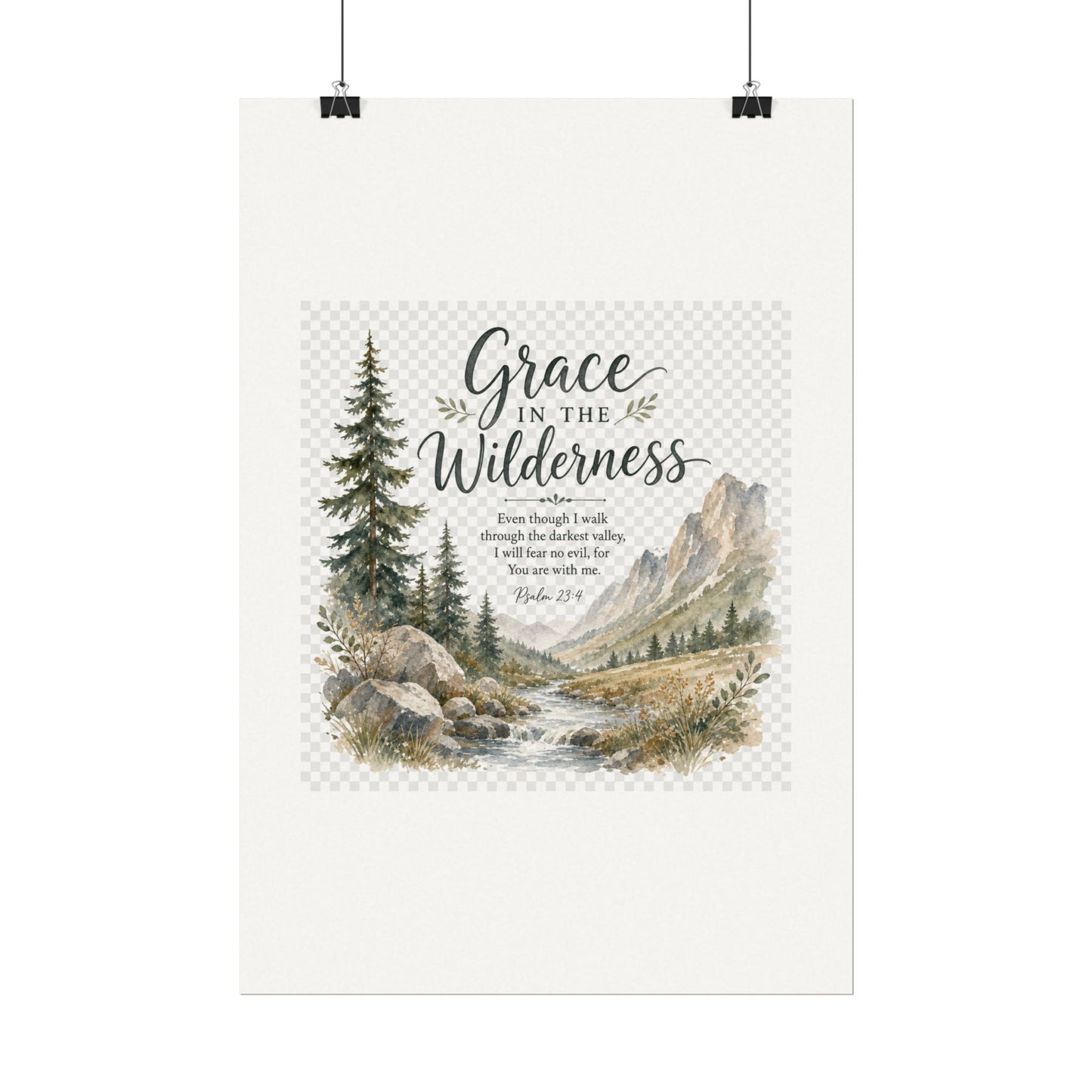 Grace in the Wilderness — Psalm-Inspired Watercolor Printable (8x10, 11x14)