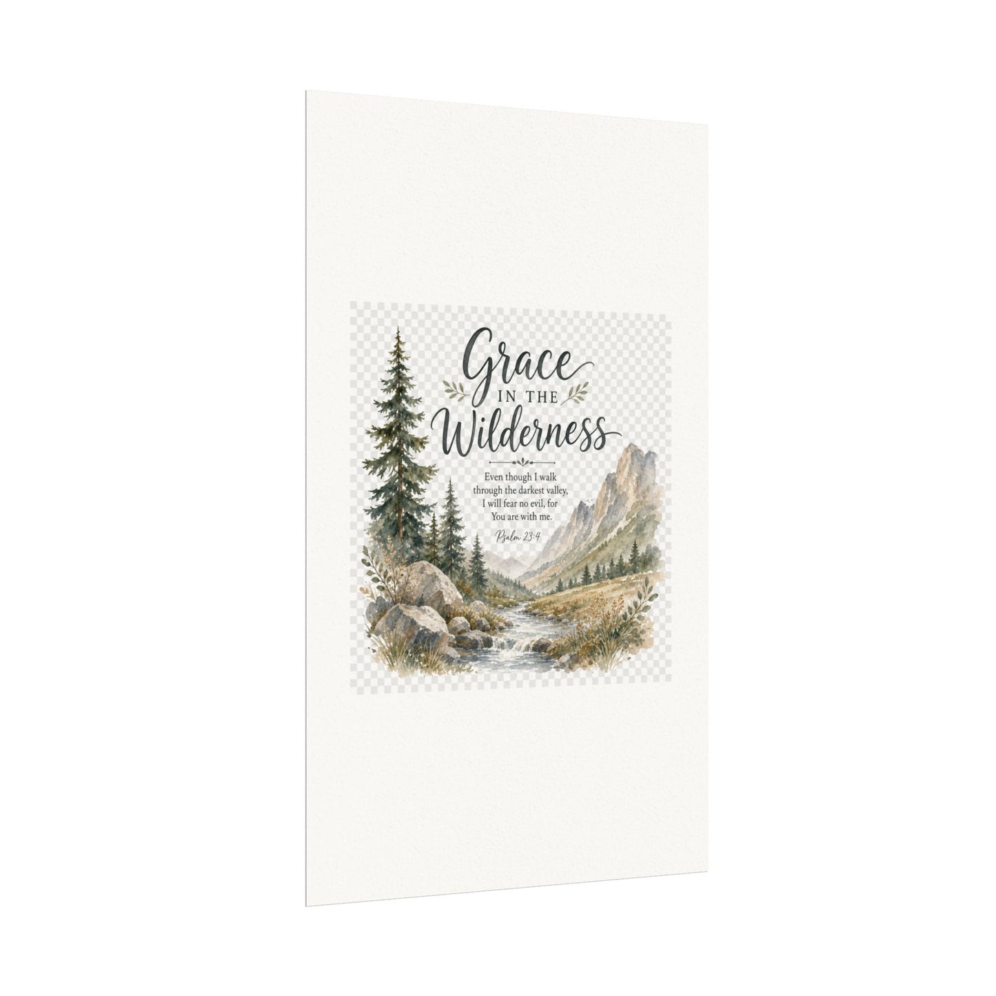 Grace in the Wilderness — Psalm-Inspired Watercolor Printable (8x10, 11x14)