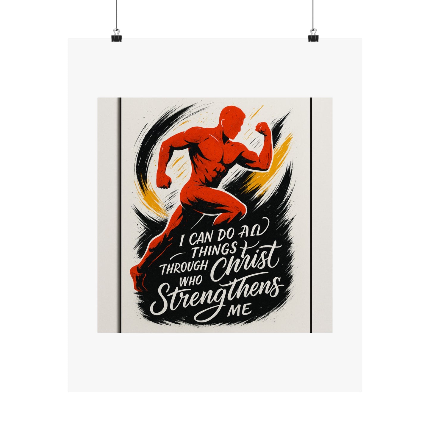 Faith-Fueled Fitness Inspiration Matte Vertical Poster