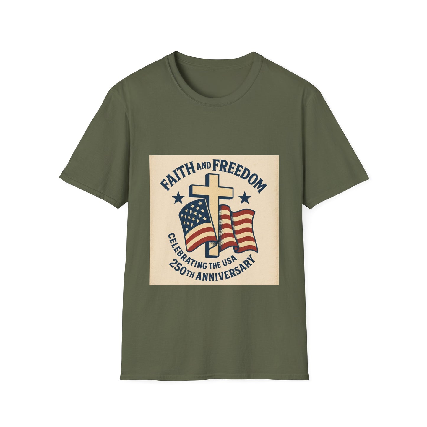 Faith & Freedom 250th Anniversary Vintage Patriotic T-Shirt
