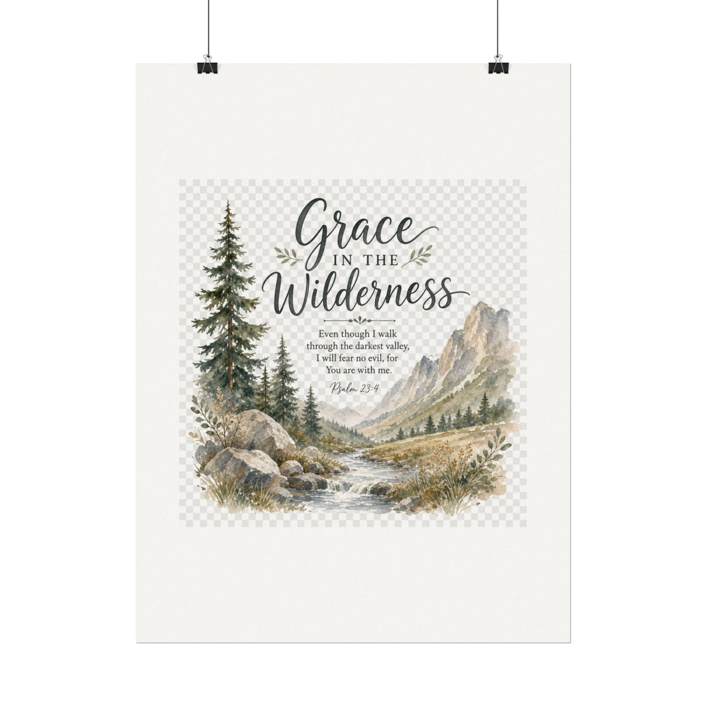 Grace in the Wilderness — Psalm-Inspired Watercolor Printable (8x10, 11x14)