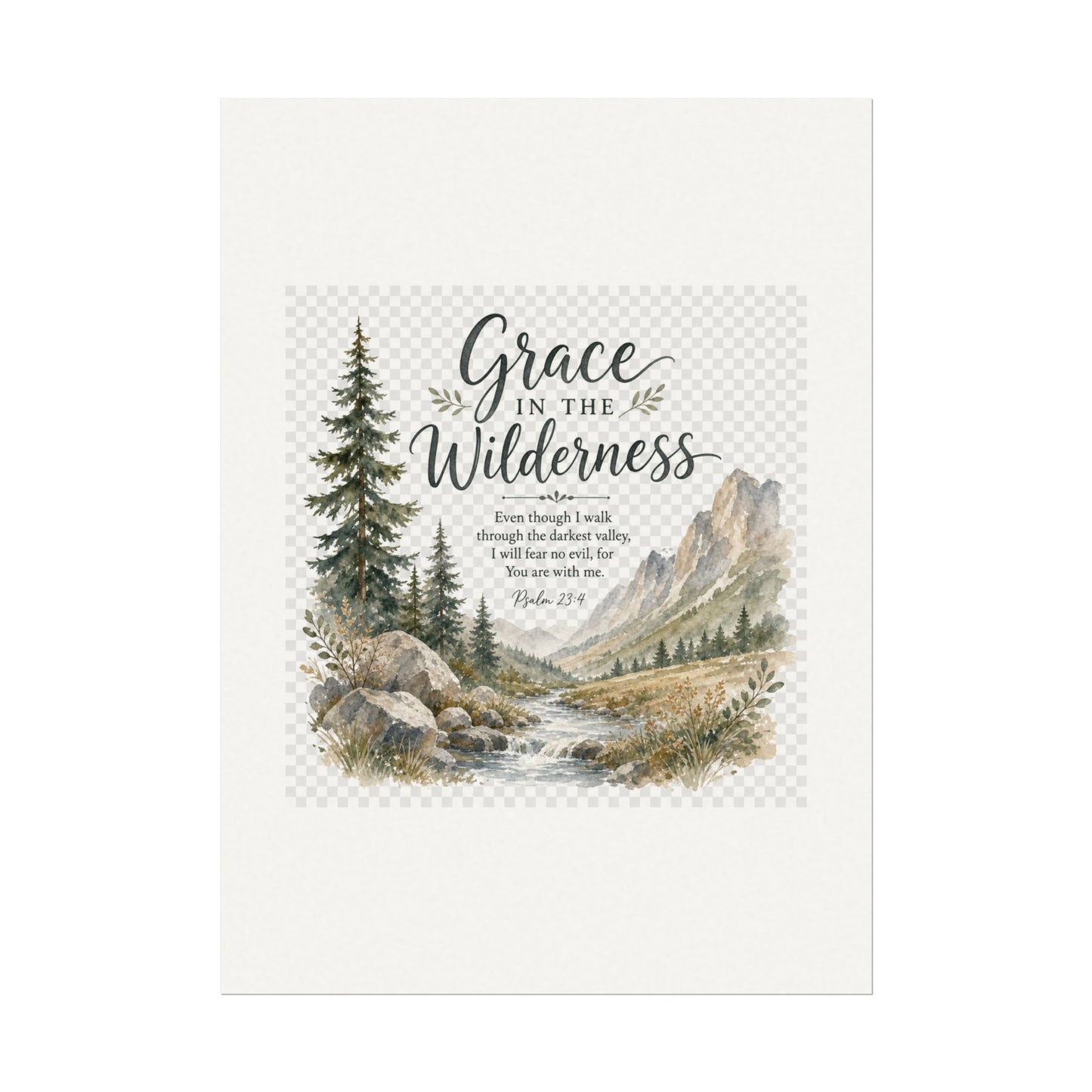 Grace in the Wilderness — Psalm-Inspired Watercolor Printable (8x10, 11x14)