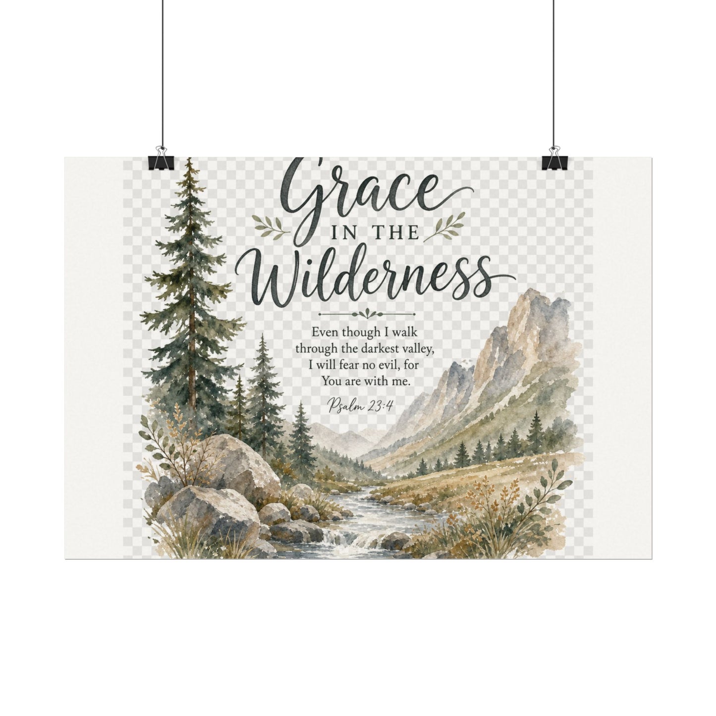 Grace in the Wilderness — Psalm-Inspired Watercolor Printable (8x10, 11x14)