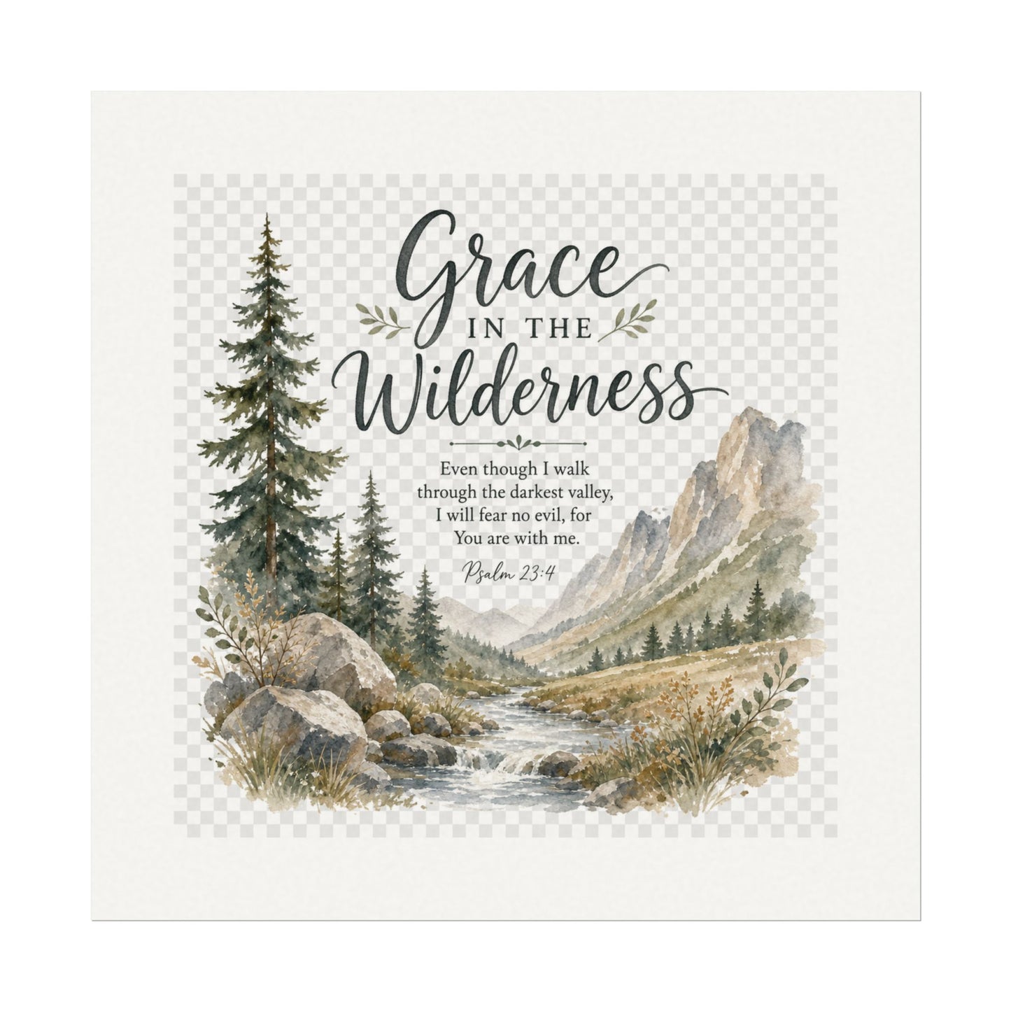 Grace in the Wilderness — Psalm-Inspired Watercolor Printable (8x10, 11x14)